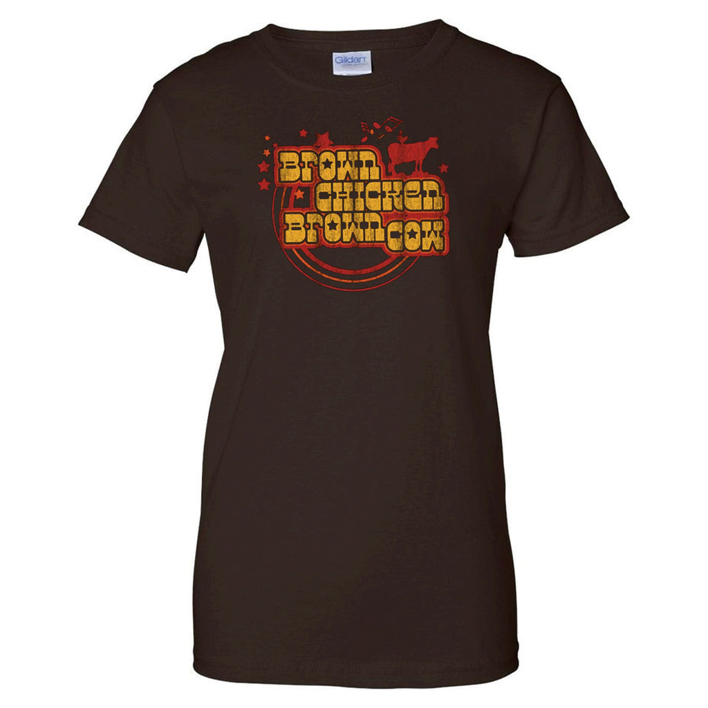 Women Brown Chicken Brown Cow Tee