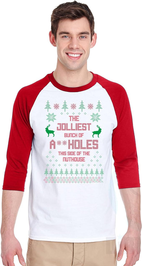 Jolliest Bunch of Aholes Christmas Raglan Tee