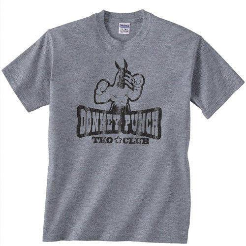 Donkey Punch graphic T-shirt, heather gray, crew neck with front print